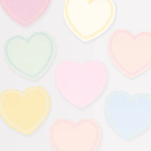 Pastel Heart Small Napkins (x 16)