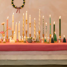 Gold Stripe Twist Candles