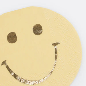 Happy Face Icons Shaped Napkins (x16)