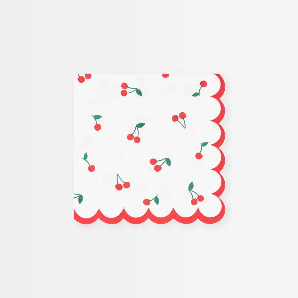 Cherry Pattern Small Napkins (x 16)