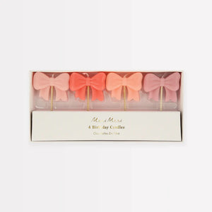 Pink Bow Candles (x 4)