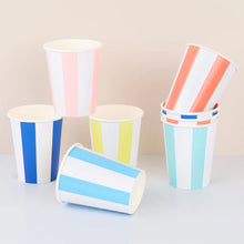 Beach Striped Cups (x 8)