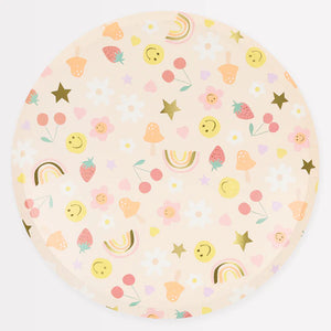 Happy Face Icon Dinner Plates (x8)