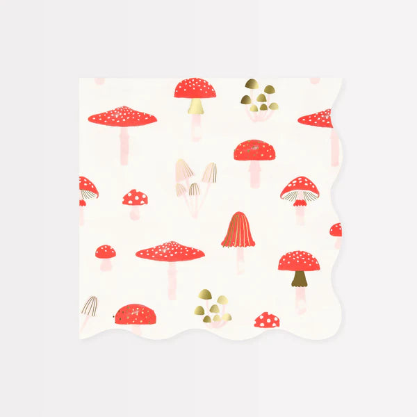 Merry Mushrooms large napkins