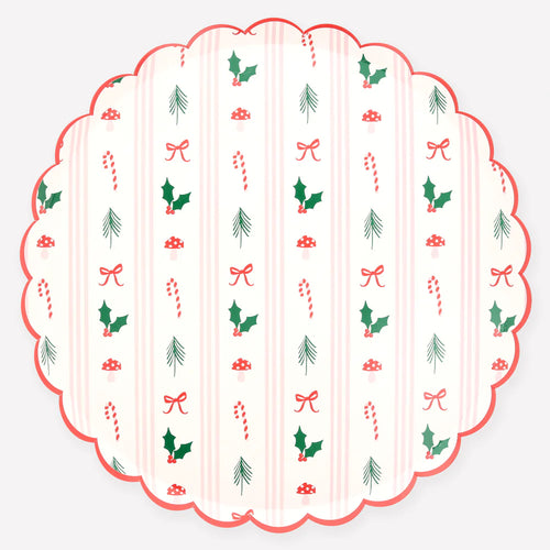 Festive Icon Stripes Dinner Plates