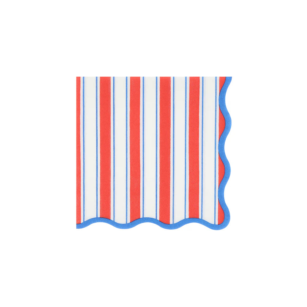 Nautical Striped Small Napkins (x 16)
