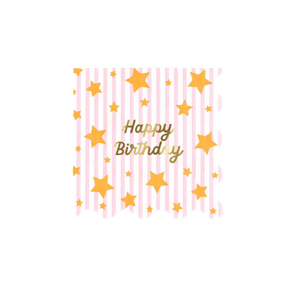 Bright Star Happy Birthday Small Napkins (x 16)