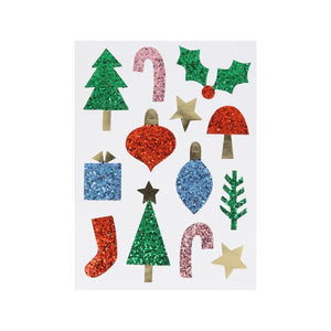 Christmas Icon Chunky Glitter Stickers (x 8 sheets)