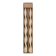 Gold Stripe Twist Candles