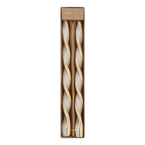 Gold Stripe Twist Candles