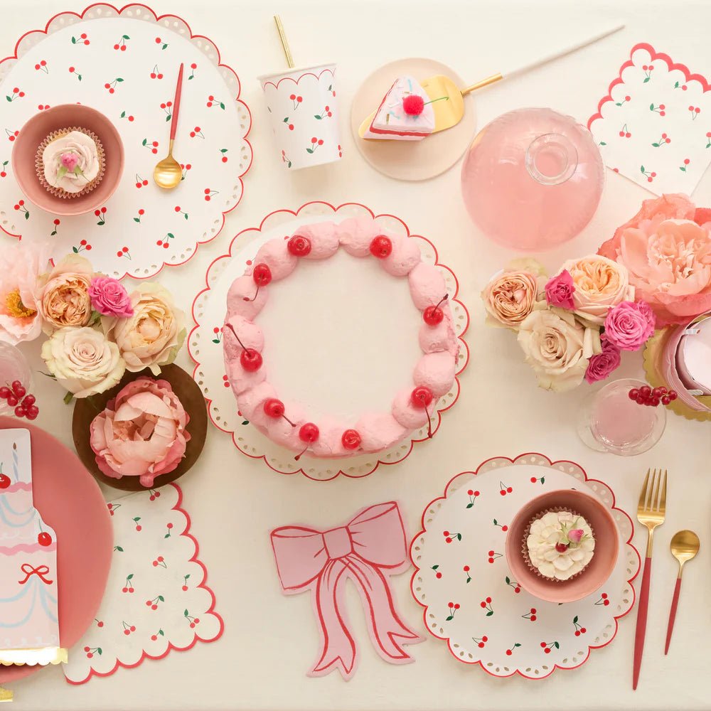 Cherry Pattern Dinner Plates (x 8)