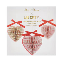 "Meri Meri x Liberty Paper Honeycomb Heart Decorations"