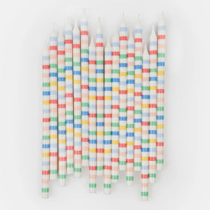 Multi Stripe Candles (x 16)