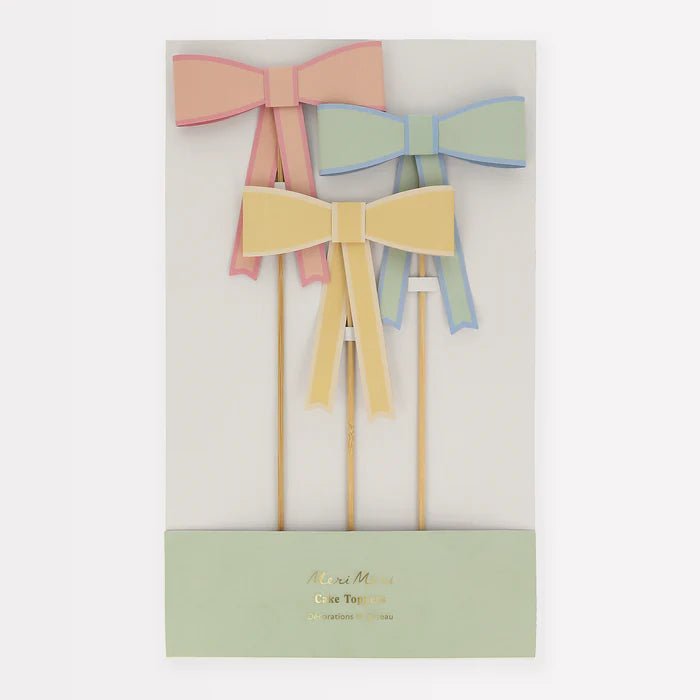 Pastel Bow Cake Toppers (x 3)