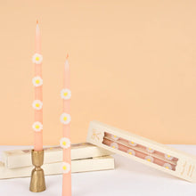 Pink Daisy Taper Candles (x 2)