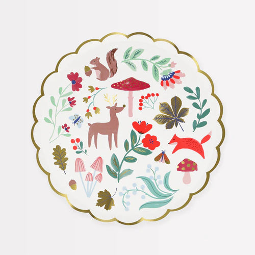 Winter Woodland Side Plates (x 8)