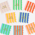 Stripe Happy Birthday Small Napkins (x 16)