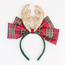 Plaid Bow & Antlers Headband