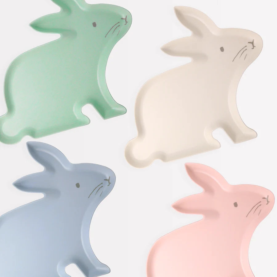 Reusable Bamboo Bunny Plates (x 4)