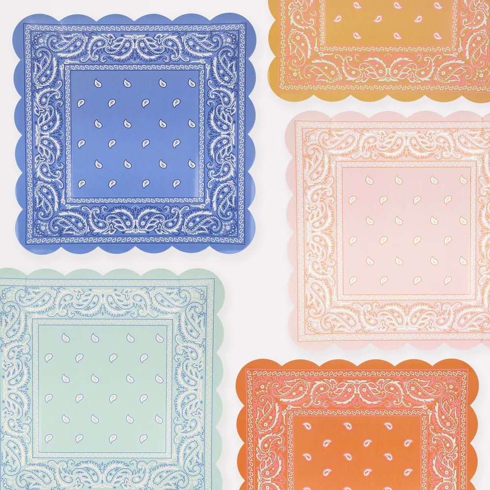 Western Bandana Square Plates (x 8)