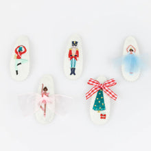 Embroidered Nutcracker Hair Clips