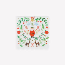 Foliage Santa Patterned Small Napkins