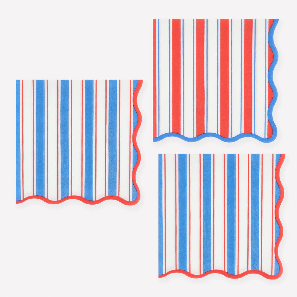 Nautical Striped Small Napkins (x 16)
