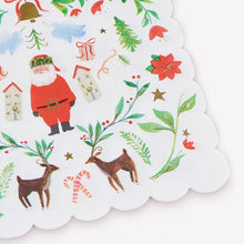 Foliage Santa Patterned Small Napkins