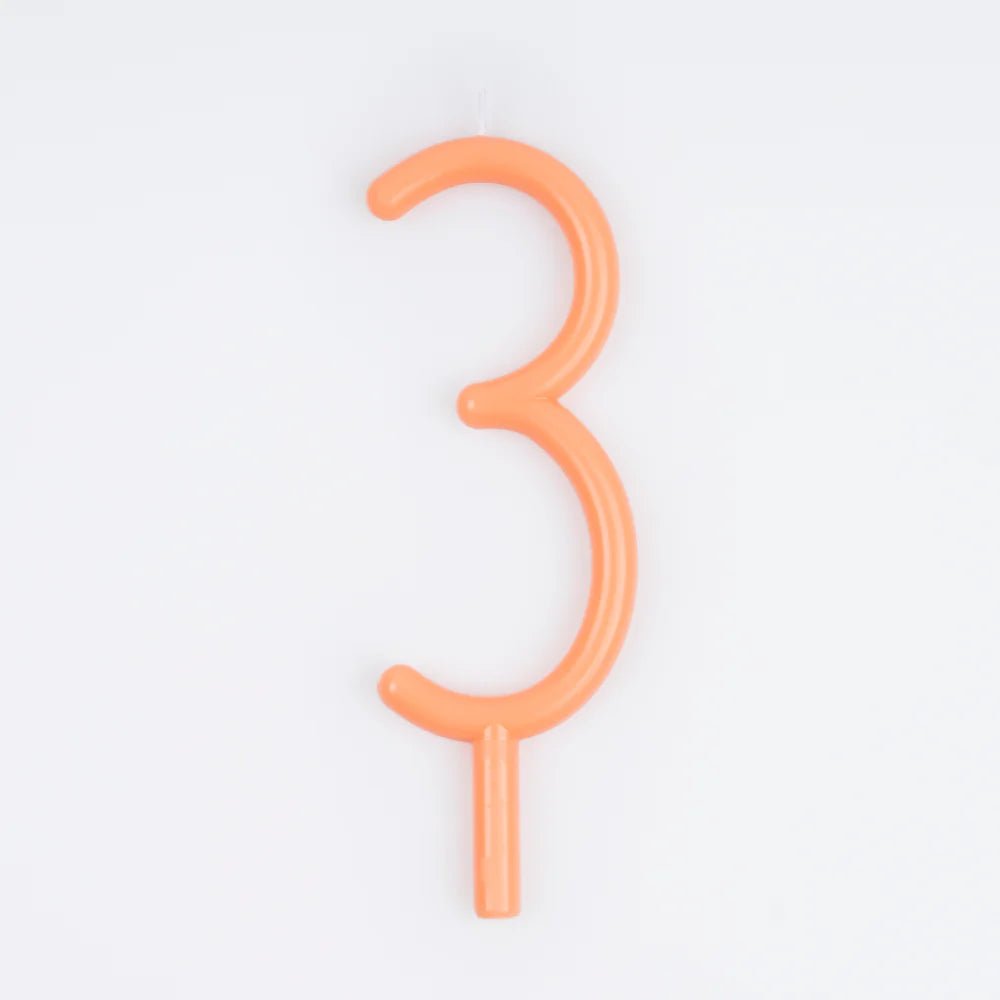 Slim Number 3 Candle
