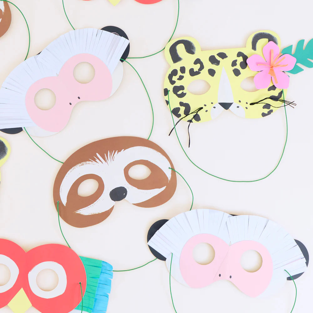 Jungle Jamboree Party Masks (x 8)