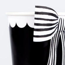 Black & White Stripy Bow Cups