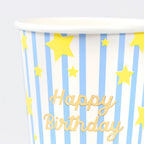 Bright Star Happy Birthday Cups (x 8)