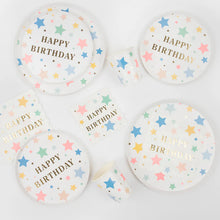 Happy Birthday Stars Dinner Plates (x 8)