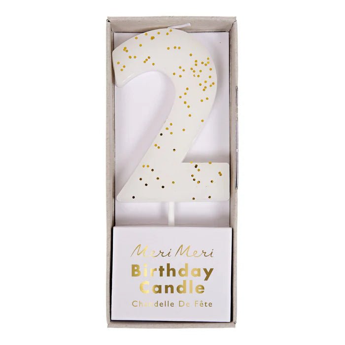 White Number 2 Candle