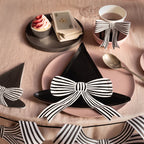 Black & White Stripy Bow Cups