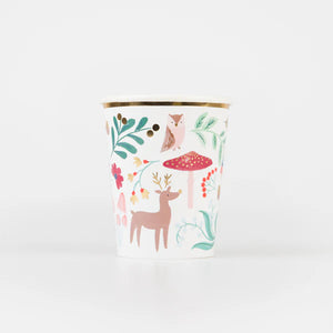 Winter Woodland Cups (x 8)