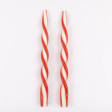 Red Stripe Twist Candles