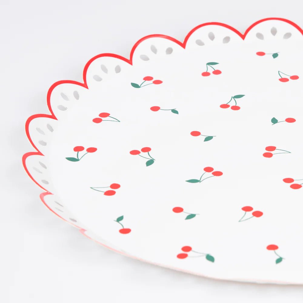 Cherry Pattern Dinner Plates (x 8)