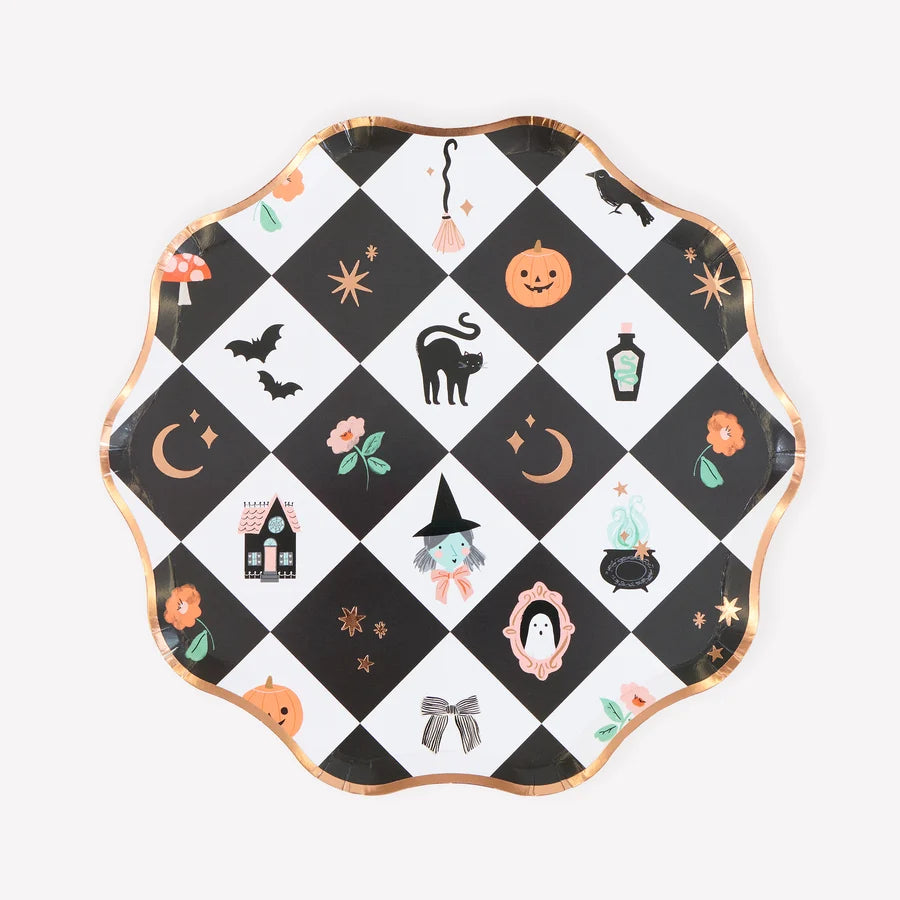 Patchwork Halloween Side Plates