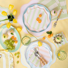 Pastel Stripe Dinner Plates (x 8)