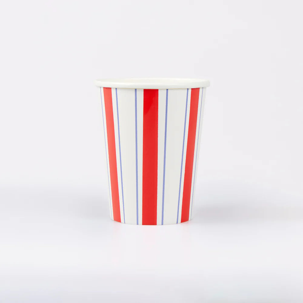 Nautical Striped Cups (x 8)