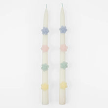 Pastel Flower Taper Candles (x 2)