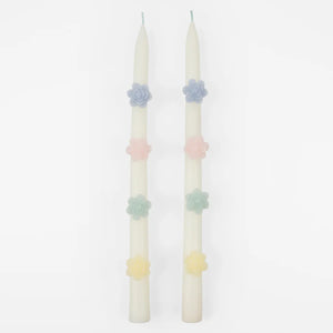 Pastel Flower Taper Candles (x 2)