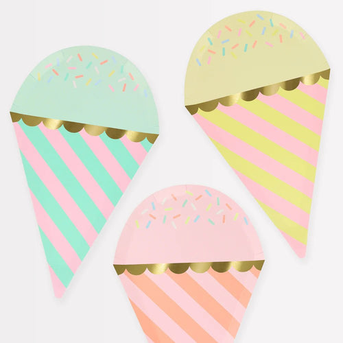 Ice Cream With Sprinkles Plates (x 8)