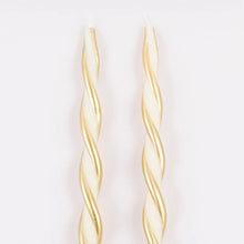 Gold Stripe Twist Candles