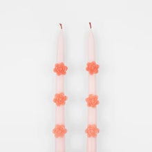 Pink Flower Taper Candles (x 2)