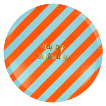 Stripe Happy Birthday Dinner Plates (x 8)