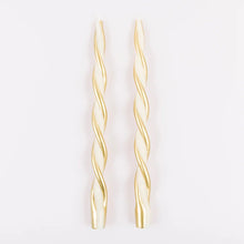Gold Stripe Twist Candles
