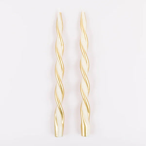 Gold Stripe Twist Candles