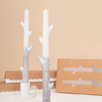 Silver Dipped Stick Candles (x 2)